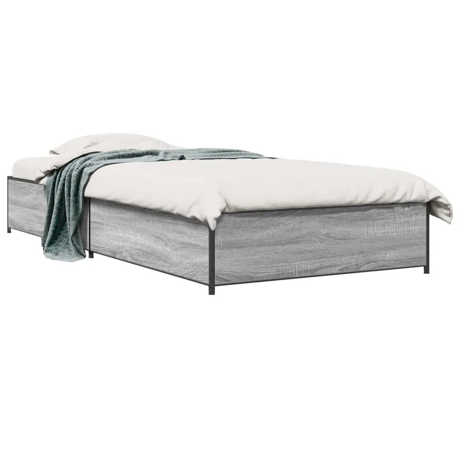 Cadre de lit Sonoma gris 80 x 200 cm Bois d'ingénierie - 2