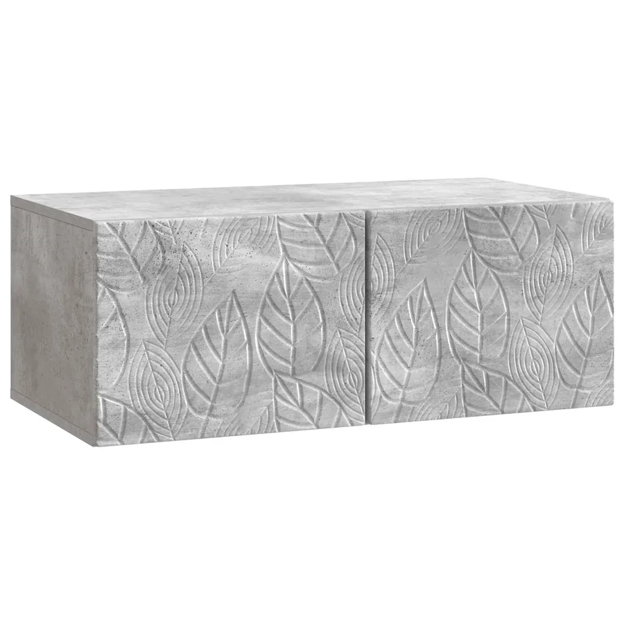 Meuble TV mural 78,5 x 31 cm Gris béton Bois d'ingénierie - 2