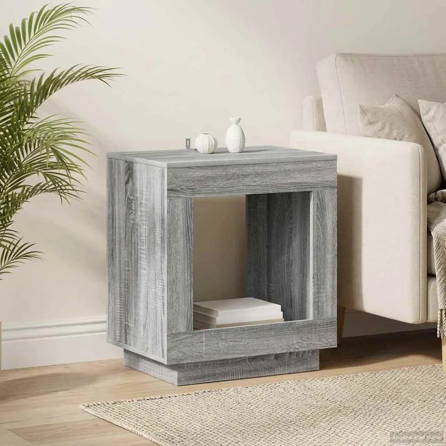 Table d'appoint Sonoma gris 60 x 40 x 65 cm Bois d'ingénierie