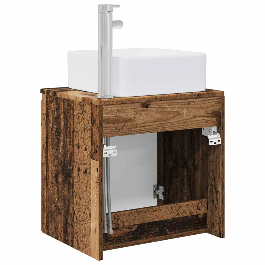 Vanité de lavabo mural Bois ancien 49,5 x 41 x 63 cm - 5