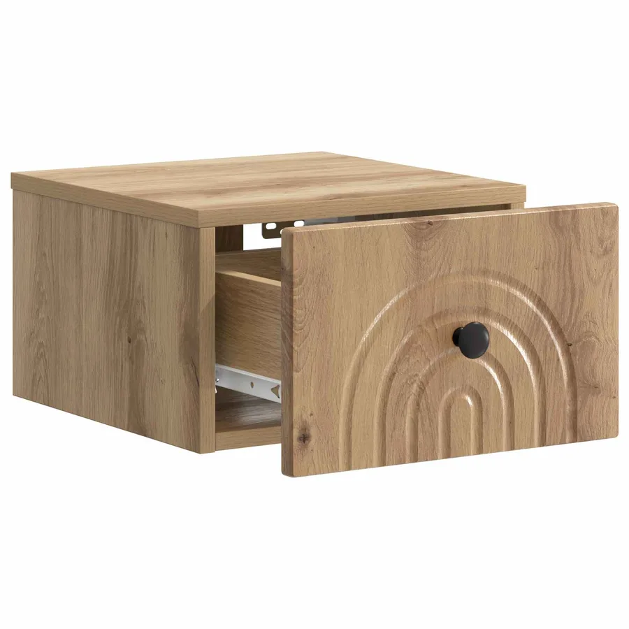 Cabinet de chevet mural 2 pc Chêne artisanal 33 x 34,5 x 20 cm - 6
