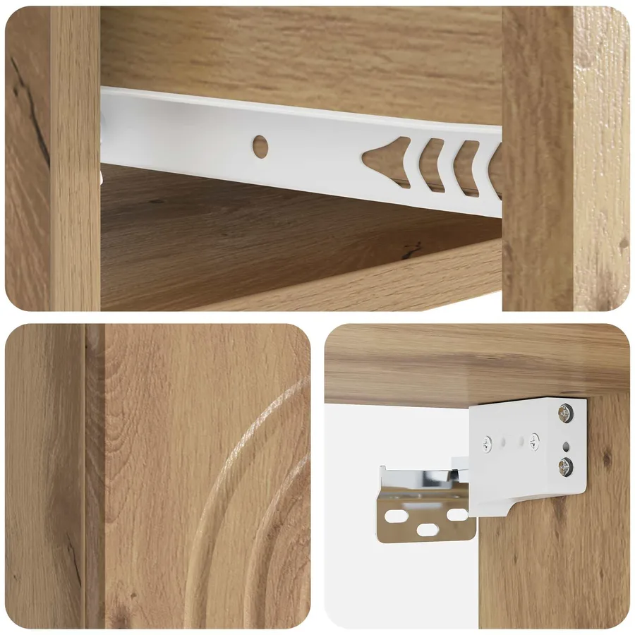 Cabinet de chevet mural 2 pc Chêne artisanal 33 x 34,5 x 20 cm - 8