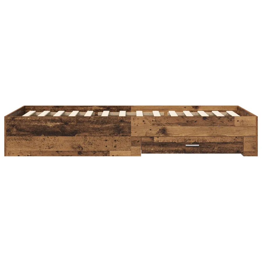Cadre de lit avec tiroir Bois ancien Bois d'ingénierie - 4