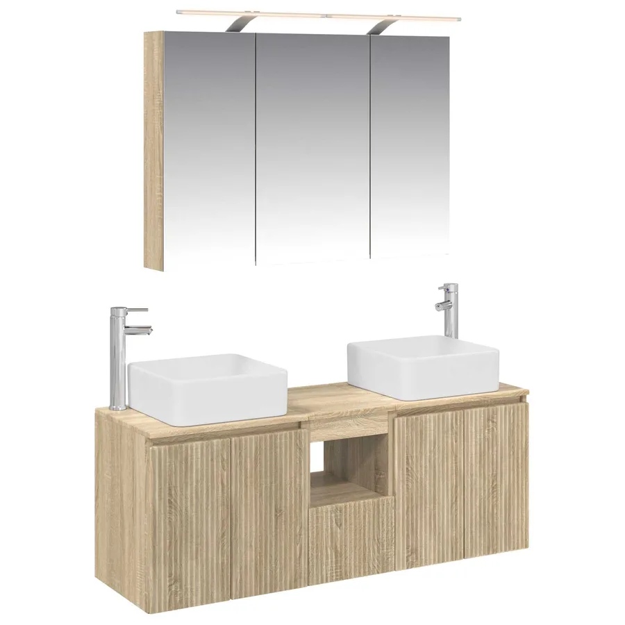 Ensemble d'armoire de salle de bain 4 pcs Chêne Sonoma - 2