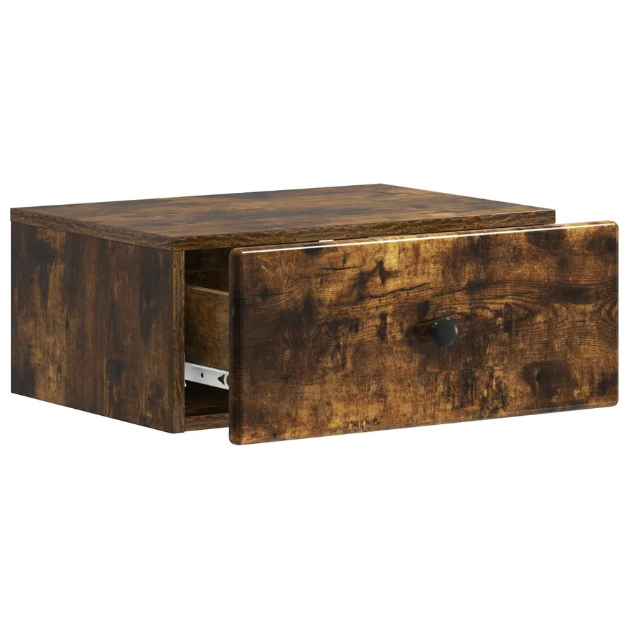 Cabinet de chevet mural Chêne fumé 49 x 34,5 x 20 cm - 4
