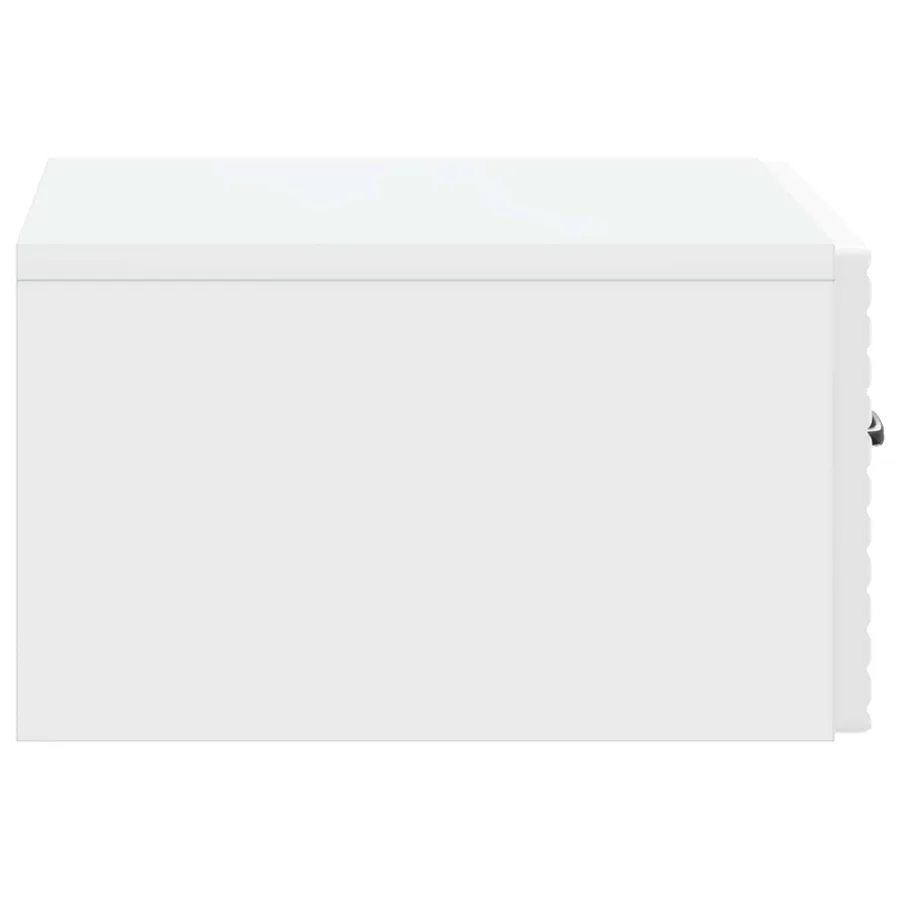 Cabinet de chevet mural Blanc brillant 49 x 34,5 x 20 cm - 6