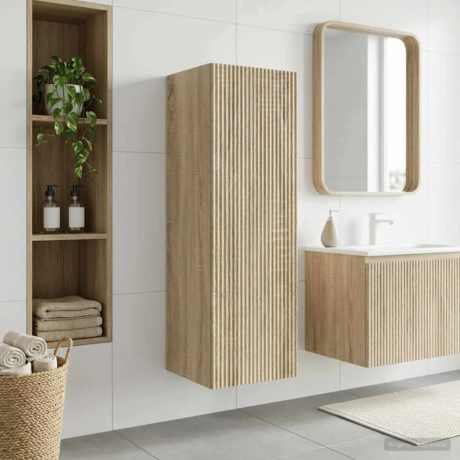 Cabinet de Salle de Bain Mural Chêne Sonoma 33 x 34,5 x 60 cm