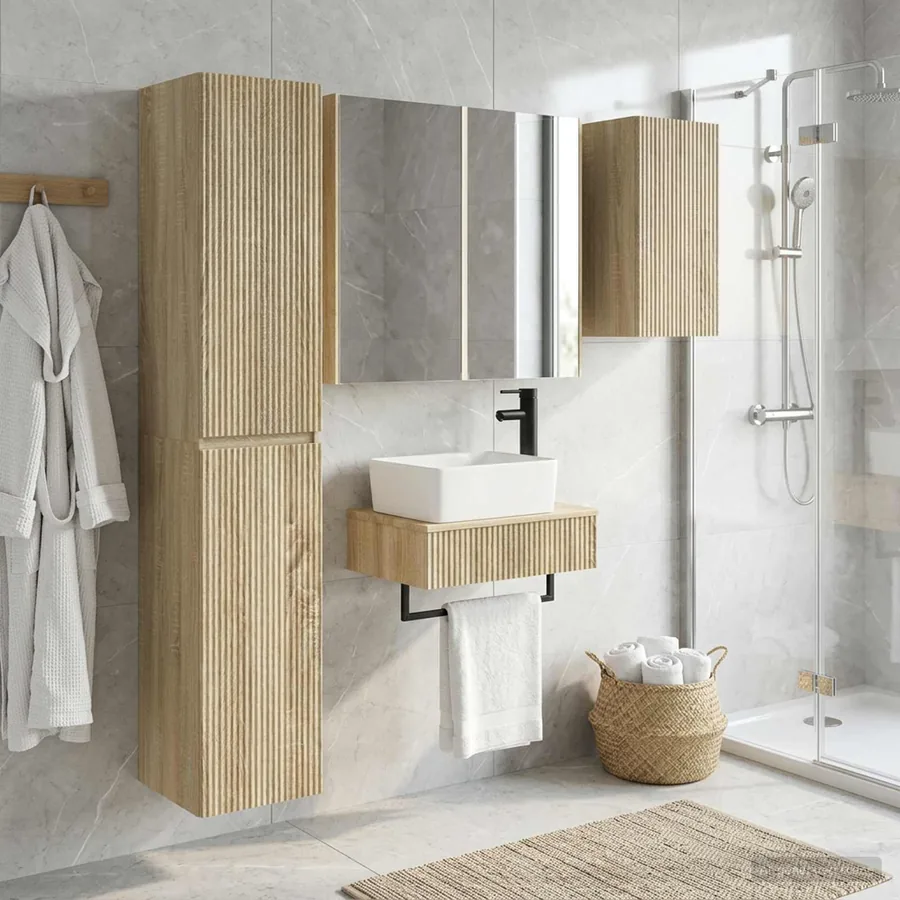 Ensemble de mobilier de salle de bain 5 pcs Chêne Sonoma
