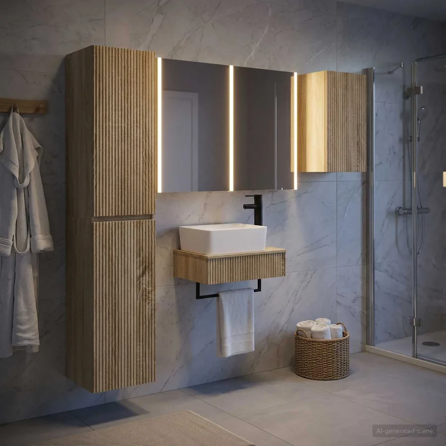 Ensemble de mobilier de salle de bain 5 pcs Chêne Sonoma - 4