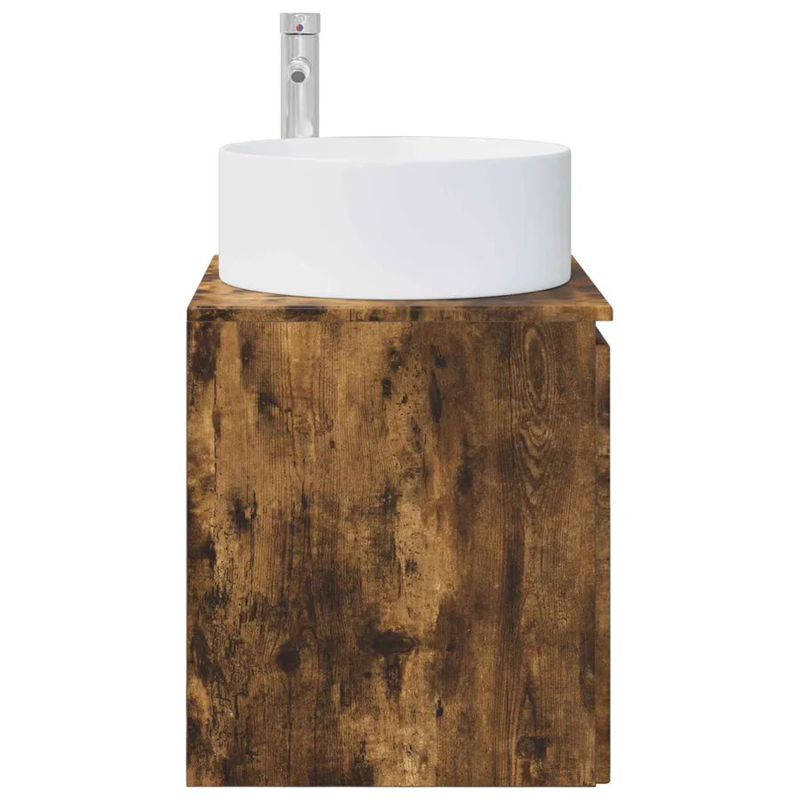 Meuble de lavabo mural Chêne fumé 49,5 x 44,5 x 65,5 cm - 4
