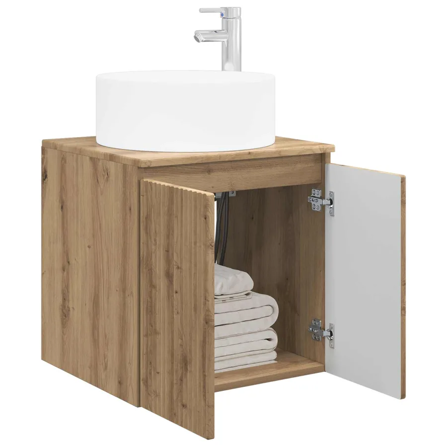 Meuble de lavabo mural Chêne artisanal 49,5 x 44,5 x 65,5 cm - 3