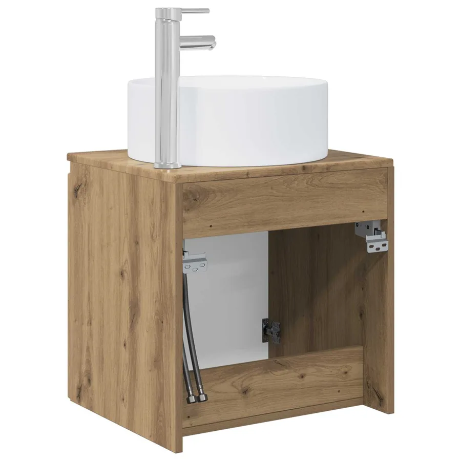 Meuble de lavabo mural Chêne artisanal 49,5 x 44,5 x 65,5 cm - 5