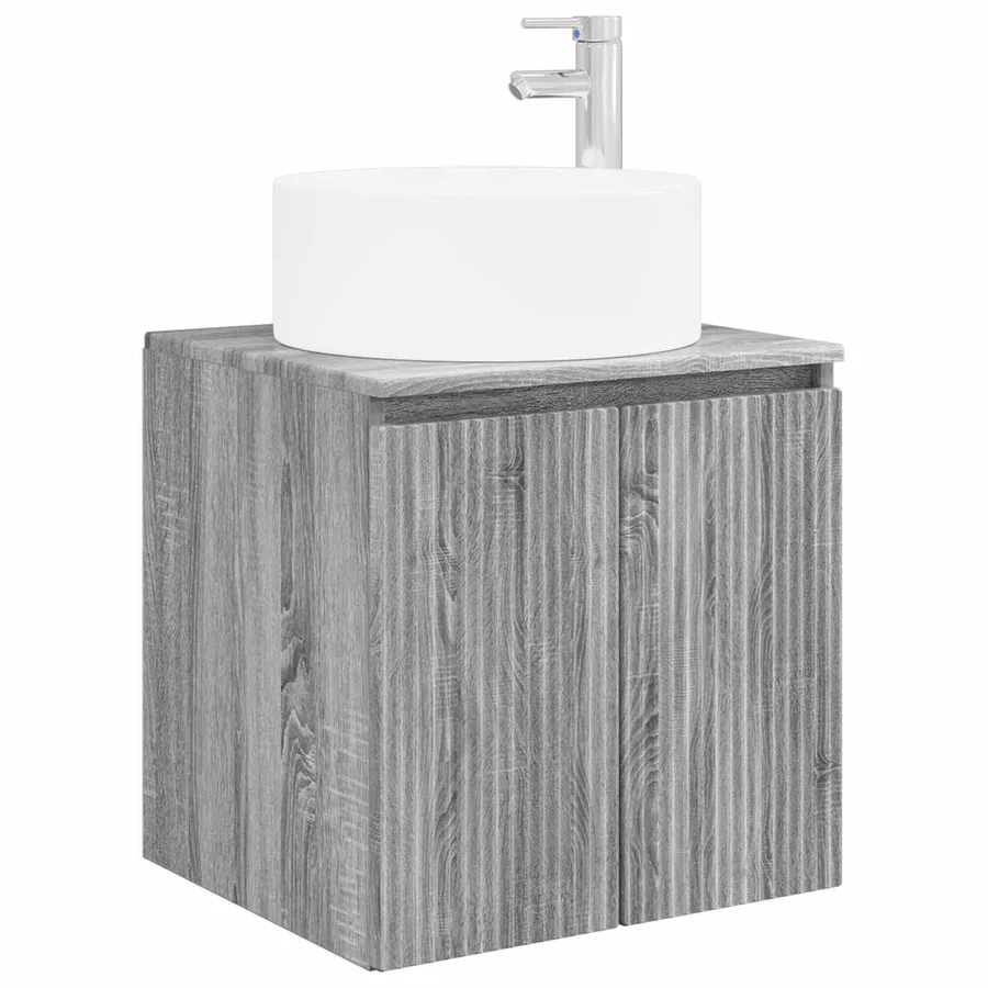 Ensemble d'armoire de salle de bain 4 pcs Sonoma gris - 5