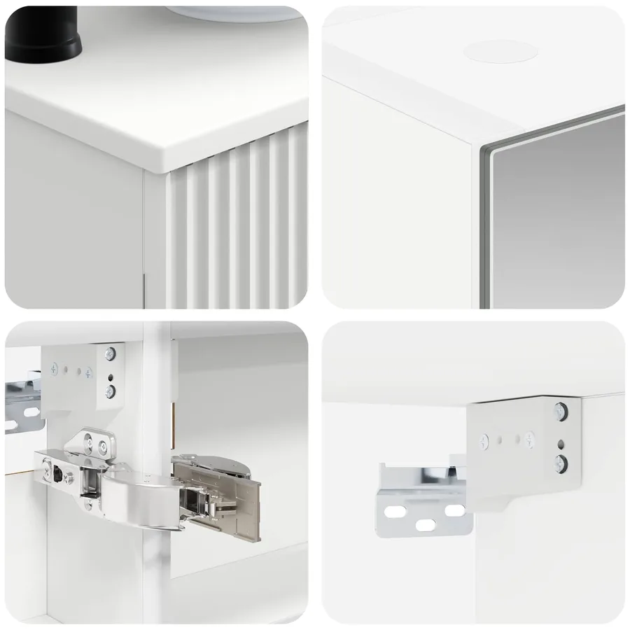 Ensemble de mobilier de salle de bain Montage mural 6 pcs Blanc - 8