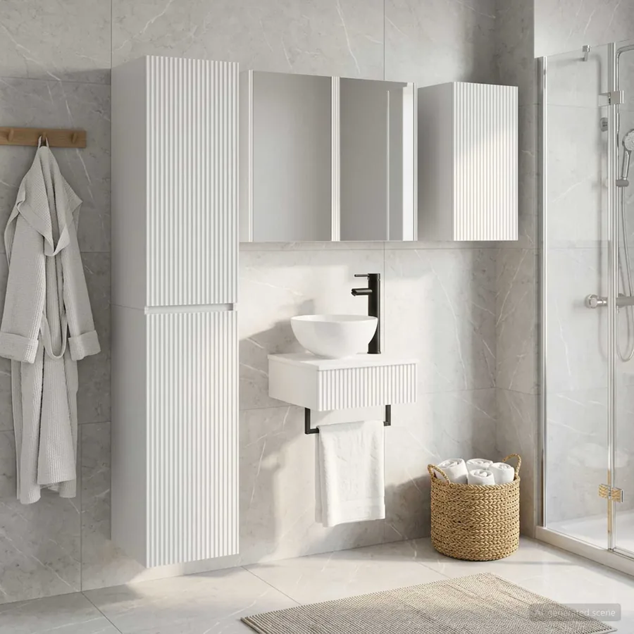 Ensemble de mobilier de salle de bain 5 pcs Blanc