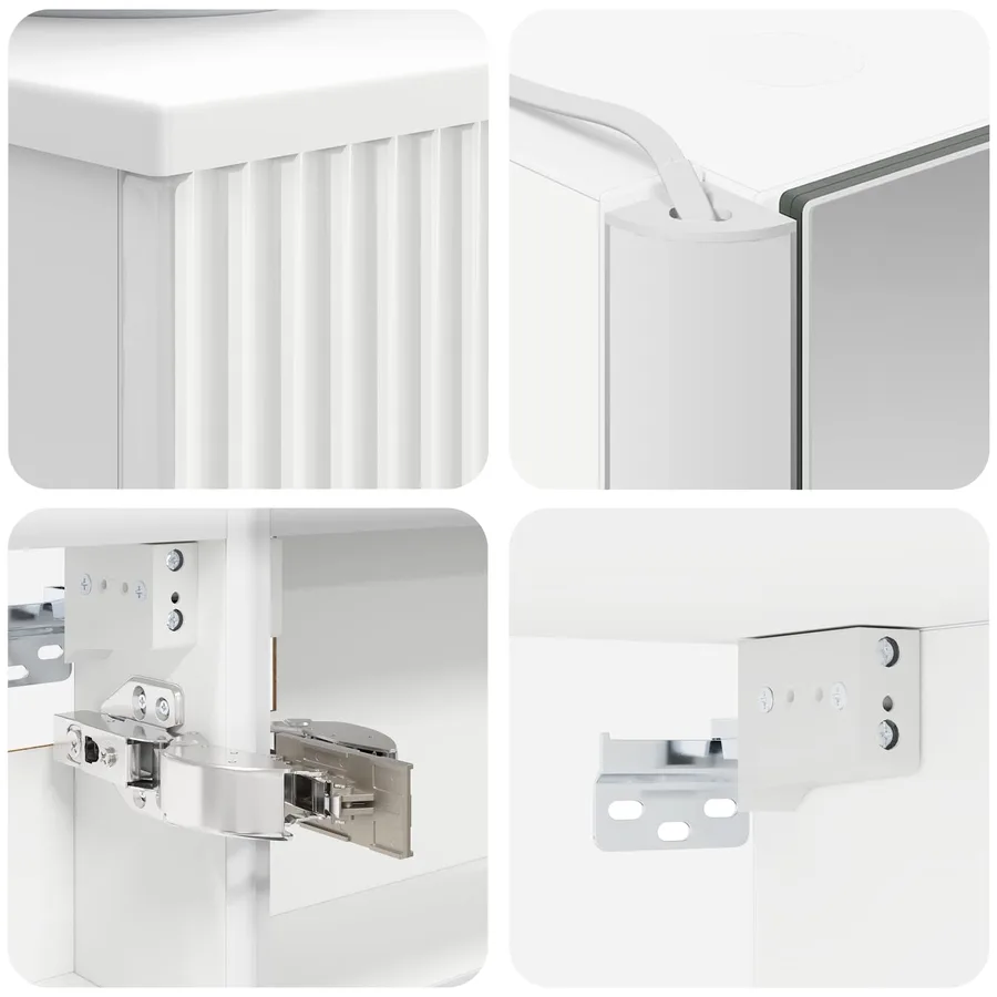 Ensemble de mobilier de salle de bain 5 pcs Blanc - 10