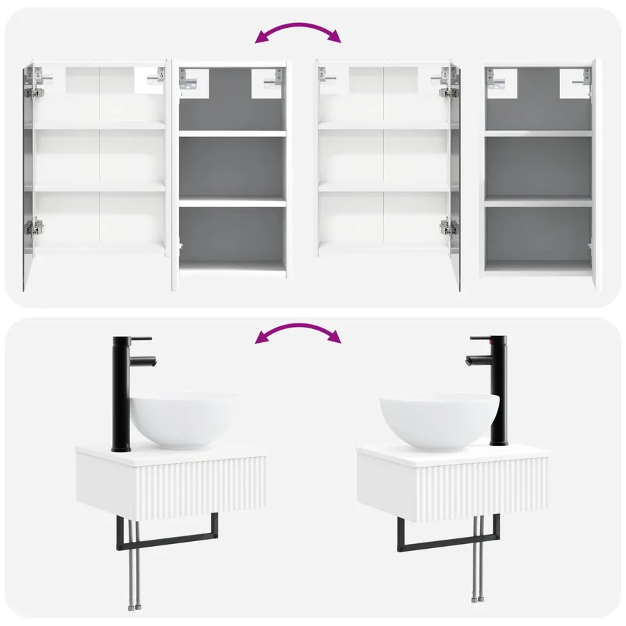 Ensemble de mobilier de salle de bain 5 pcs Blanc - 14