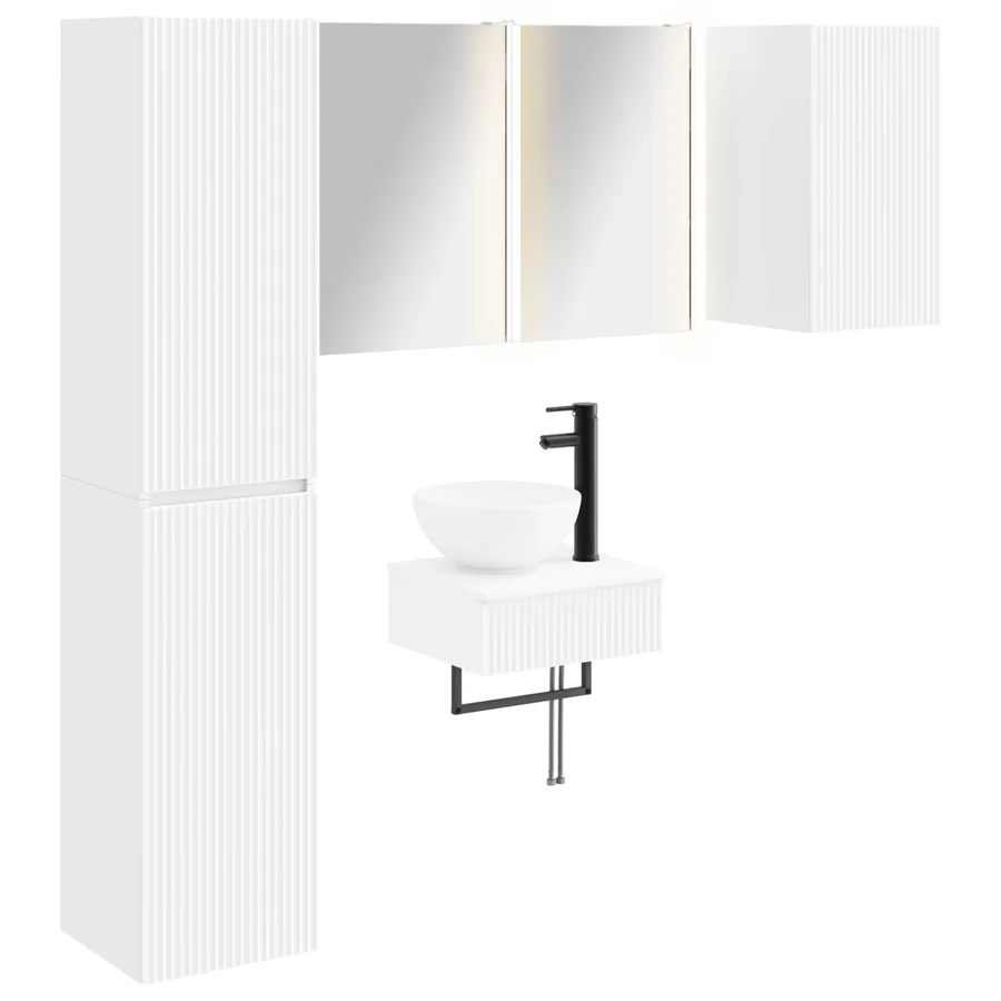 Ensemble de mobilier de salle de bain 5 pcs Blanc - 2