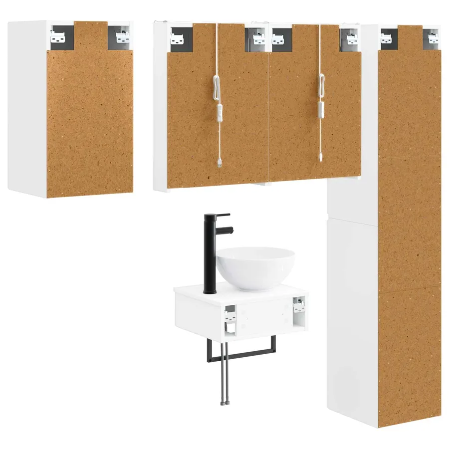 Ensemble de mobilier de salle de bain 5 pcs Blanc - 9