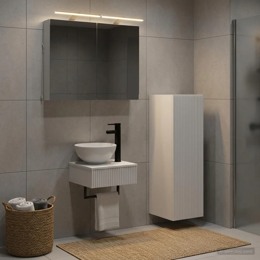Ensemble d'armoire de salle de bain 4 pcs Blanc - 4