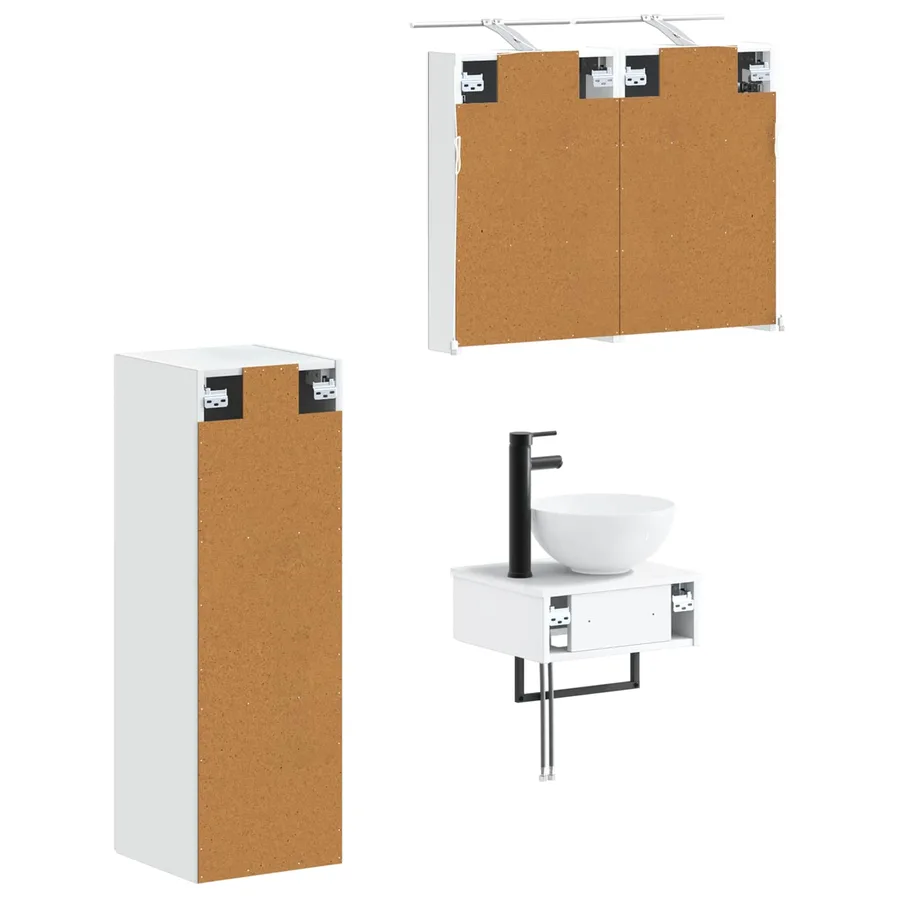 Ensemble d'armoire de salle de bain 4 pcs Blanc - 5
