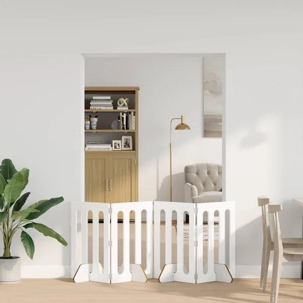 Clôture pliable pour animaux 4 pcs Blanc 201 x 38 x 70 cm