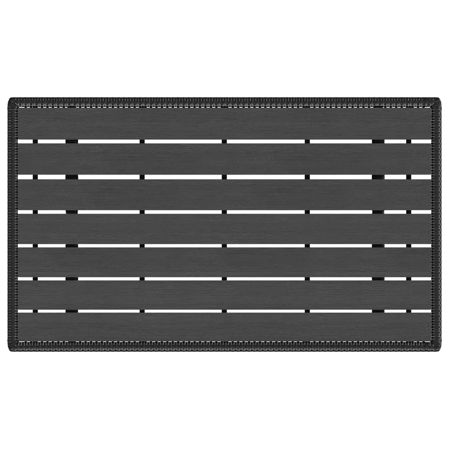 Ensemble de repas extérieur 3 pcs Noir polyrotin - 7