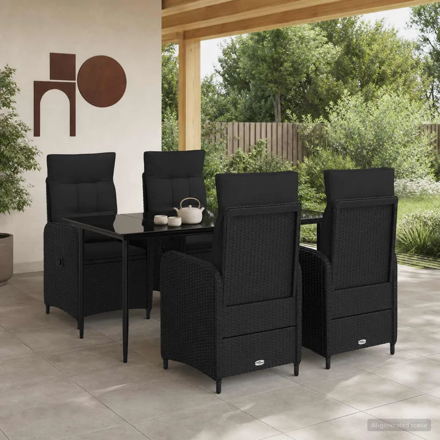 Ensemble de Tables Basses avec coussin avec oreiller 5 pcs