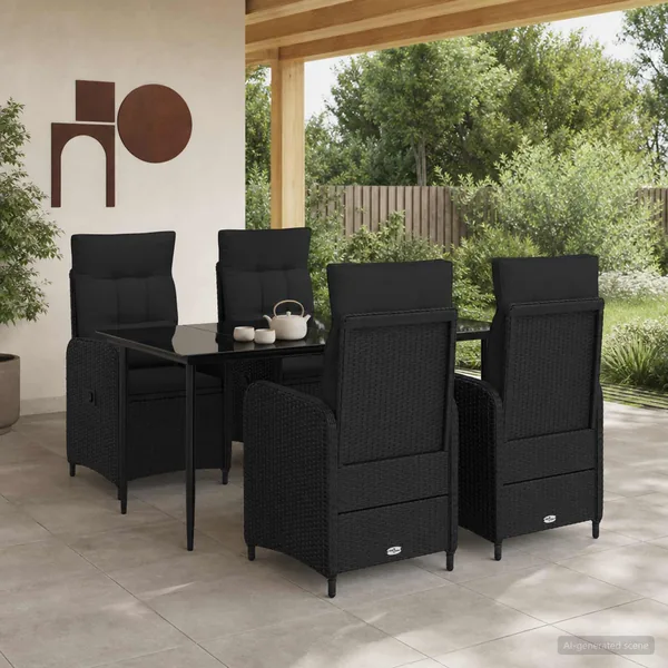 Ensemble de Tables Basses avec coussin avec oreiller 5 pcs
