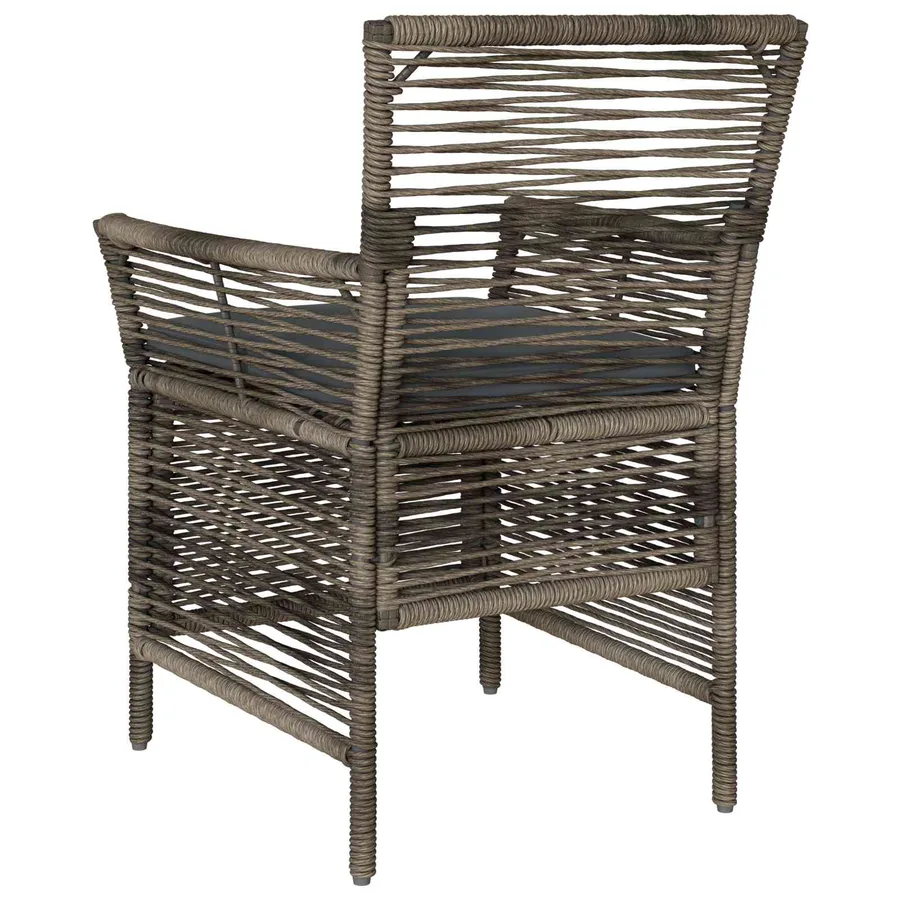 Chaise d'Extérieur 4 pcs Gris et Gris foncé polyrotin - 7