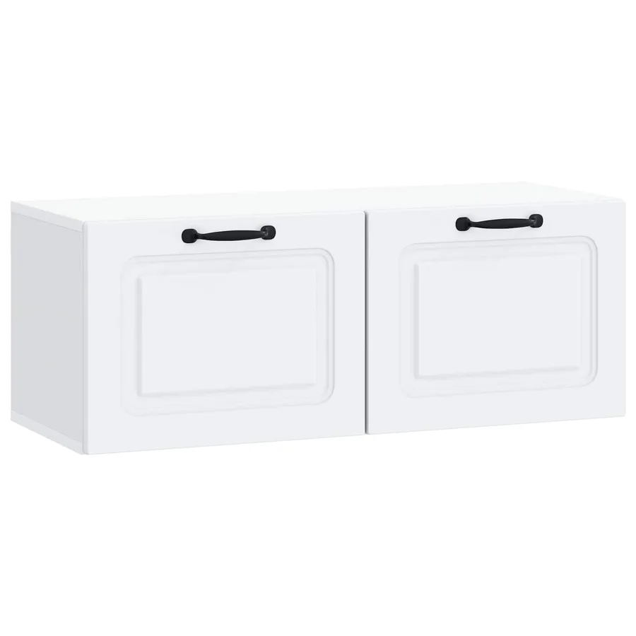 Meuble TV mural Blanc 78,5 x 31 x 30 cm Bois d'ingénierie - 2