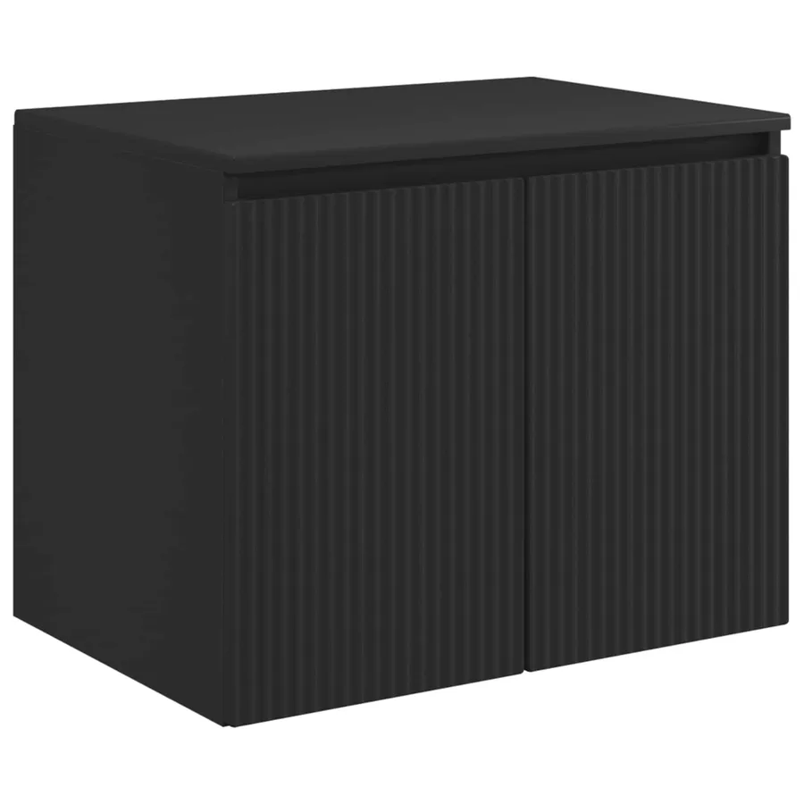Cabinet de Salle de Bain Mural Noir 62,5 x 44,5 x 50 cm - 2