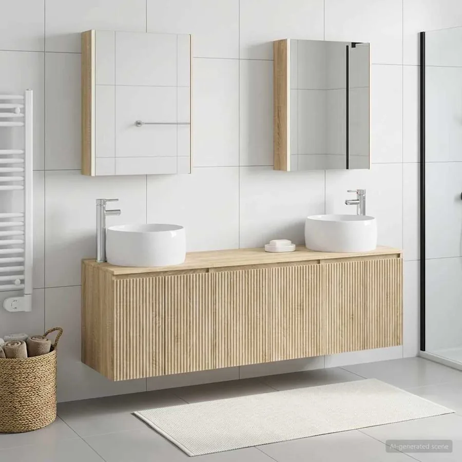 Ensemble d'armoire de salle de bain 5 pcs Chêne Sonoma
