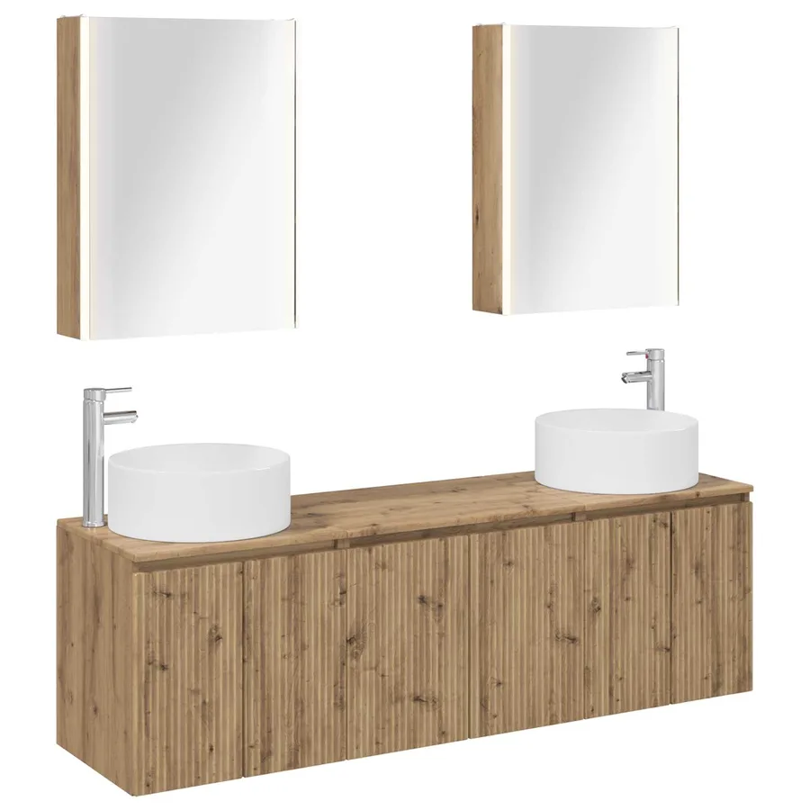 Ensemble d'armoire de salle de bain 5 pc Chêne artisanal - 2