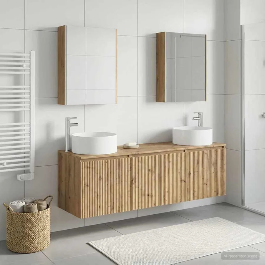 Ensemble d'armoire de salle de bain 5 pc Chêne artisanal - 4