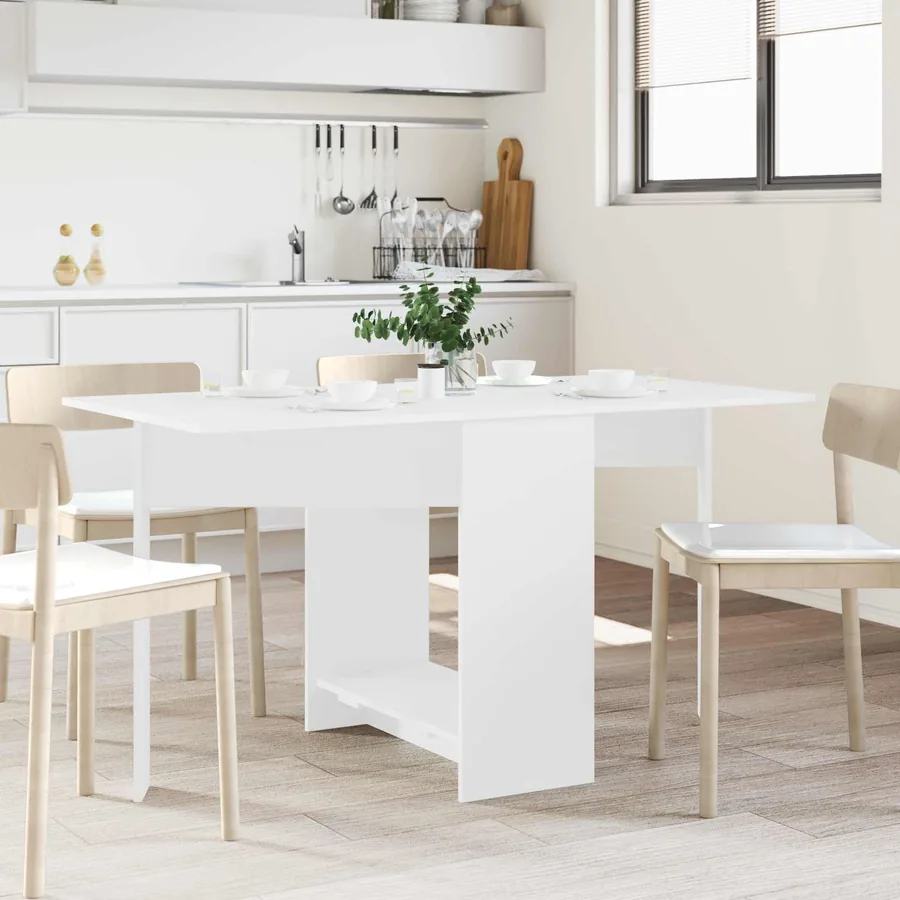 Table à dîner 138 x 70 x 73,5 cm Bois d'ingénierie Blanc