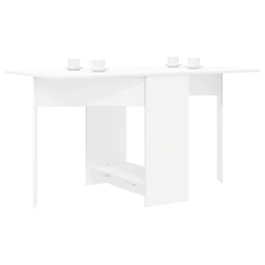 Table à dîner 138 x 70 x 73,5 cm Bois d'ingénierie Blanc - 3