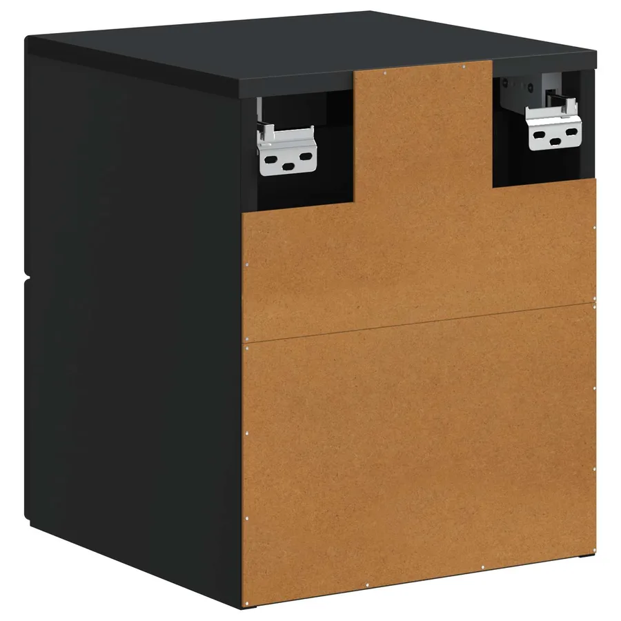Cabinet de chevet mural avec tiroir Noir 34,5 x 33 x 40 cm - 7