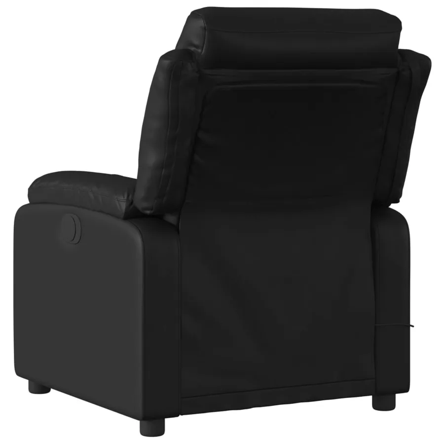 Fauteuil de massage inclinable noir similicuir - 4