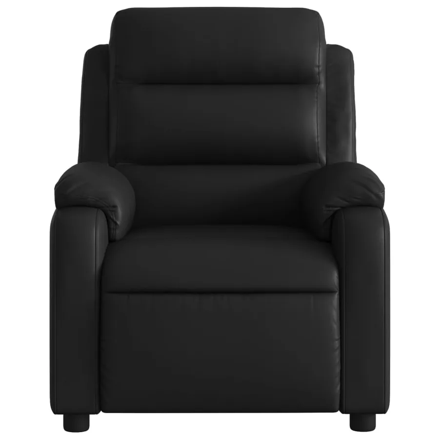 Fauteuil de massage inclinable noir similicuir - 7