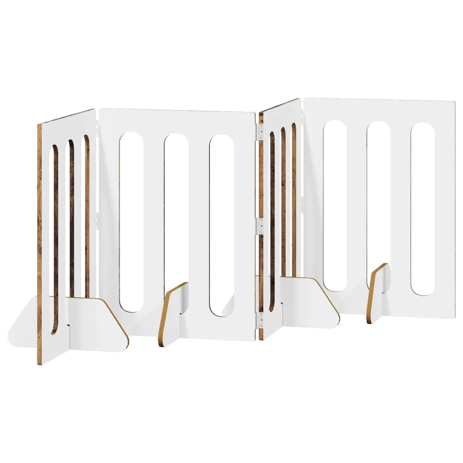 Clôture pliable pour animaux 4 pcs Bois de chêne - 5