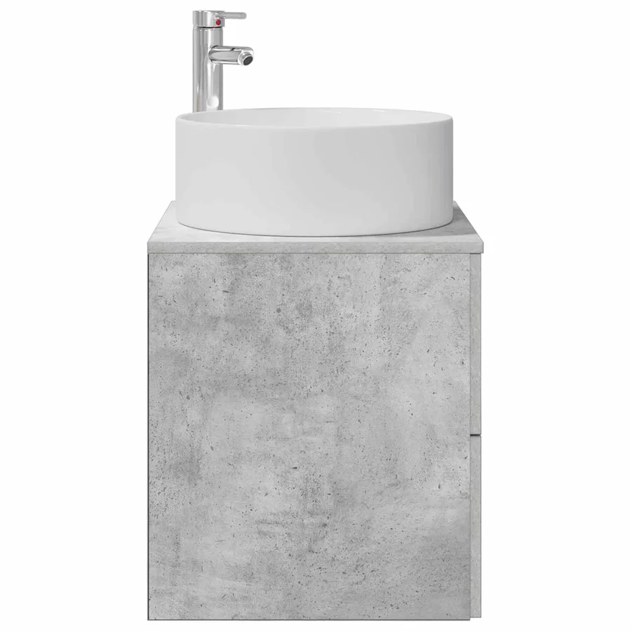 Vanité de lavabo mural Gris béton 49,5 x 44,5 x 65,5 cm - 4