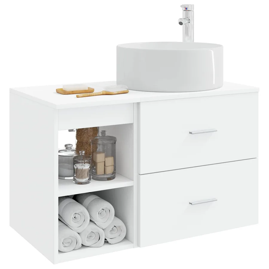 Ensemble de mobilier de salle de bain 2 pcs Blanc - 3