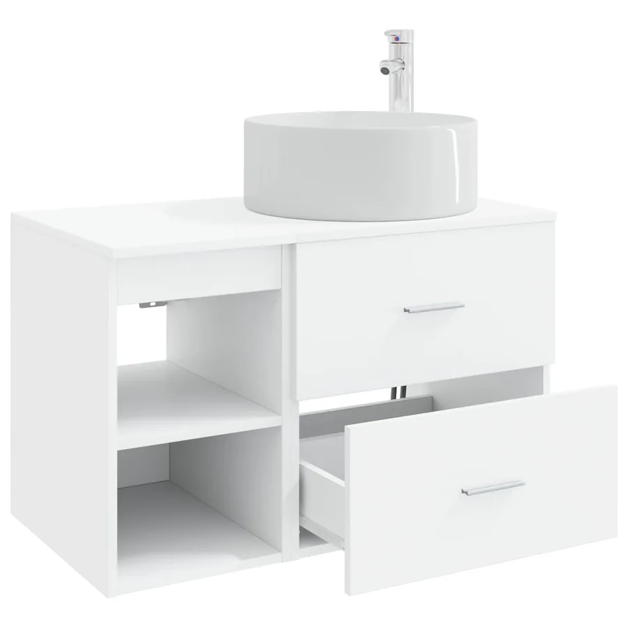 Ensemble de mobilier de salle de bain 2 pcs Blanc - 4
