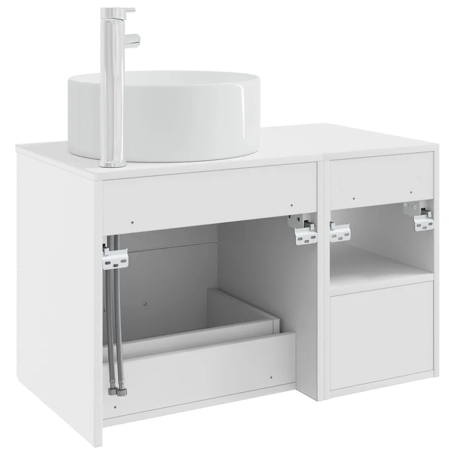 Ensemble de mobilier de salle de bain 2 pcs Blanc - 6