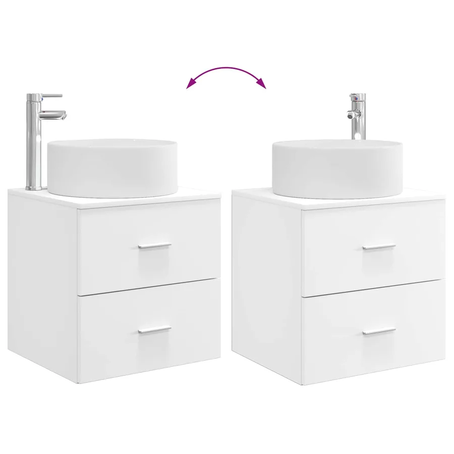 Ensemble de mobilier de salle de bain 2 pcs Blanc - 9