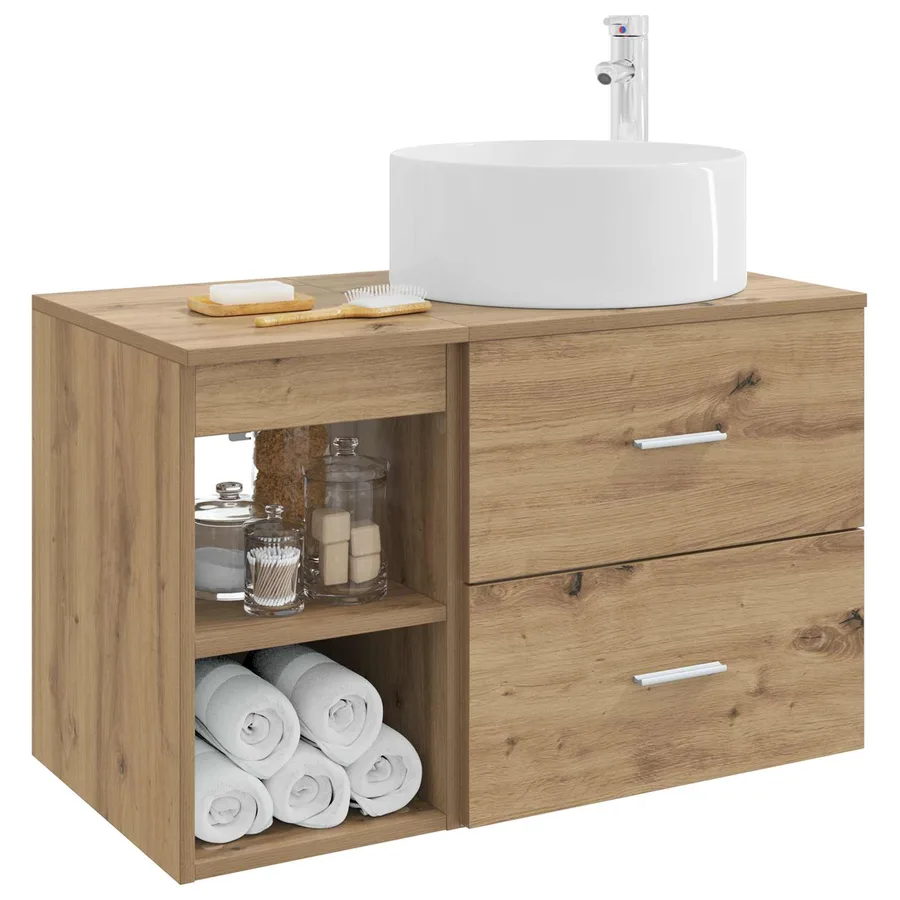 Ensemble de mobilier de salle de bain 2 pc Chêne artisanal - 3
