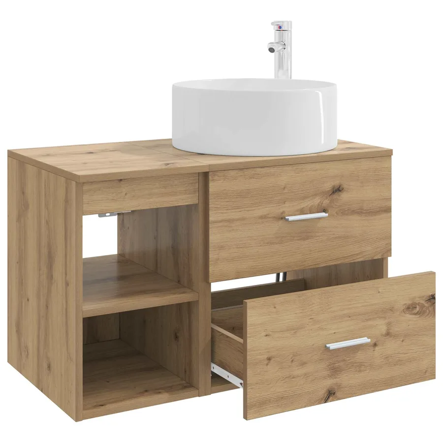 Ensemble de mobilier de salle de bain 2 pc Chêne artisanal - 4
