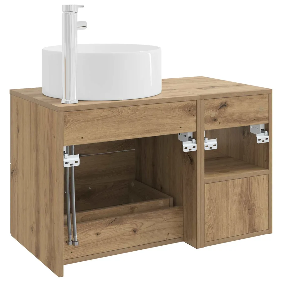 Ensemble de mobilier de salle de bain 2 pc Chêne artisanal - 6
