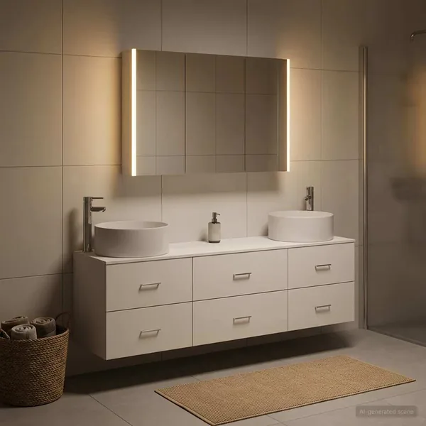 Ensemble de mobilier de salle de bain 4 pcs Blanc